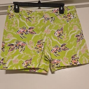 Crown & Ivy Green and Pink Bermuda Shorts Summer Essential